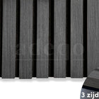 Adeqo Akupanel - Zwart Eiken hout 300 x 60 cm - 3 zijdig écht houtfineer - Akoestische Panelen