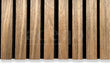 Adeqo akoestische wandpanelen met 3-zijdige houtfineer afwerking in de kleur Bruin Eiken, close-upweergave.
