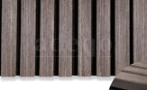 Adeqo Akupanel - Donker Walnoot hout 260 x 60 cm - 3 zijdig écht houtfineer - Akoestische Wandpanelen