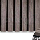 Adeqo Akupanel - Donker Walnoot hout 300 x 60 cm - 3 zijdig écht houtfineer - Akoestische Panelen