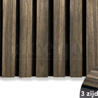 Adeqo Akupanel - Gerookt Eiken hout 300 x 60 cm - 3 zijdig écht houtfineer - Akoestische Panelen