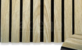 Adeqo Akupanel - Klassiek Eiken hout 260 x 60 cm - 3 zijdig écht houtfineer - Akoestische Panelen