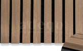 Adeqo Akupanel - Klassiek Walnoot hout 260 x 60 cm - 3 zijdig écht houtfineer - Akoestische Wandpanelen