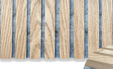 Adeqo Akupanel - Rustiek Eiken hout (grijs vilt) 260 x 60 cm - 3 zijdig écht houtfineer - Akoestische Wandpanelen