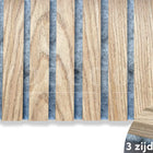 Adeqo Akupanel - Rustiek Eiken hout (grijs vilt) 260 x 60 cm - 3 zijdig écht houtfineer - Akoestische Wandpanelen