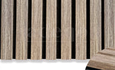 Adeqo Akupanel - Verouderd Eiken hout 260 x 60 cm - 3 zijdig écht houtfineer - Akoestische Wandpanelen