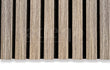 Adeqo akoestische wandpanelen met 3-zijdige houtfineer afwerking in de kleur Verouderd Eiken, close-upweergave.