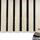 Adeqo Akupanel - Wit Eiken hout 260 x 60 cm - 3 zijdig écht houtfineer - Akoestische Wandpanelen