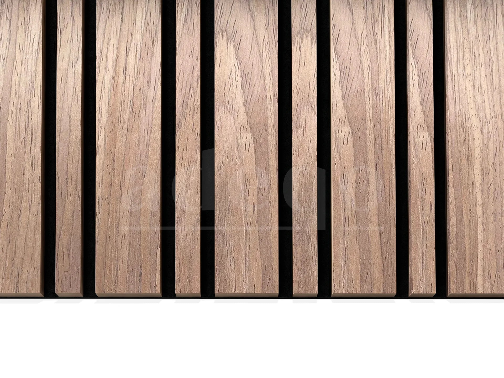Adeqo Akupanel Wisselende lat 300x60 cm in Licht Walnoot akoestisch wandpaneel met 6+2 cm afwisselend latpatroon