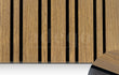Adeqo Akupanel Wisselende lat 300x60 cm in Teak met 3-zijdig écht houtfineer, doorlopende houtnerf op de zijkanten