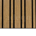 Adeqo Akupanel Wisselende lat - Teak hout 300 x 60 cm - 3 zijdig écht houtfineer - Akoestische Wandpanelen