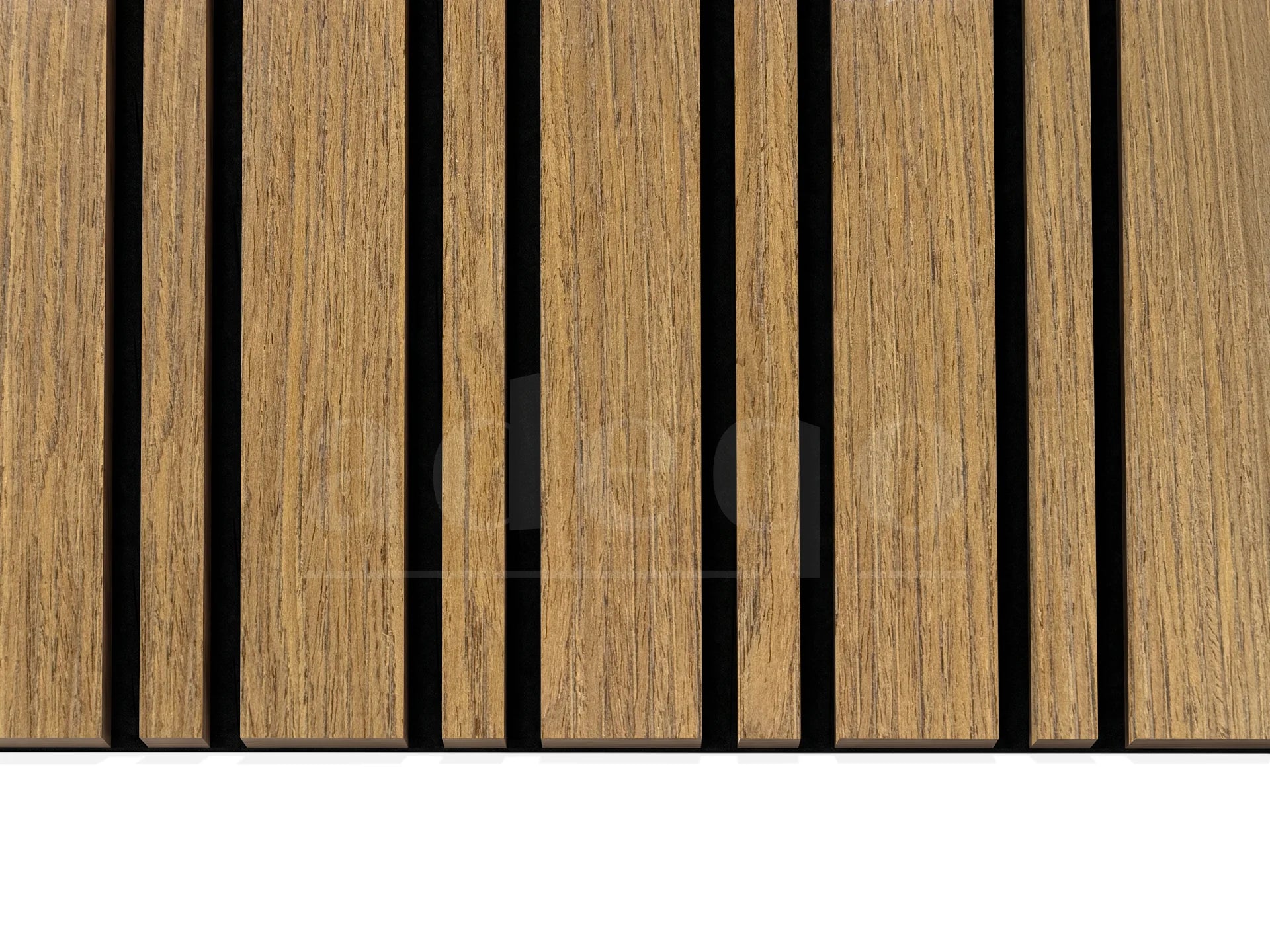 Adeqo Akupanel Wisselende lat 300x60 cm in Teak akoestisch wandpaneel met 6+2 cm afwisselend latpatroon