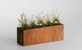 Adeqo cortenstaal plantenbak rechthoek 100 x 30 x 35 cm - Dikte 1,5mm - Met bodem
