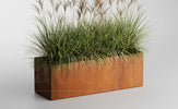Adeqo cortenstaal plantenbak rechthoek 120 x 40 x 40 cm  - Dikte 2mm - Met bodem