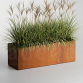 Adeqo cortenstaal plantenbak rechthoek 120 x 40 x 40 cm  - Dikte 2mm - Met bodem