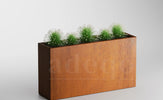 Adeqo cortenstaal plantenbak rechthoek 150 x 40 x 80 cm - Dikte 2mm - Met bodem