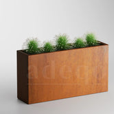Adeqo cortenstaal plantenbak rechthoek 150 x 40 x 80 cm - Dikte 2mm - Met bodem