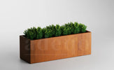 Adeqo cortenstaal plantenbak rechthoek 150 x 50 x 50 cm - Dikte 2mm - Met bodem