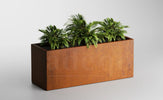 Adeqo cortenstaal plantenbak rechthoek 150 x 50 x 60 cm - Dikte 2mm - Met bodem