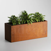 Adeqo cortenstaal plantenbak rechthoek 150 x 50 x 60 cm - Dikte 2mm - Met bodem