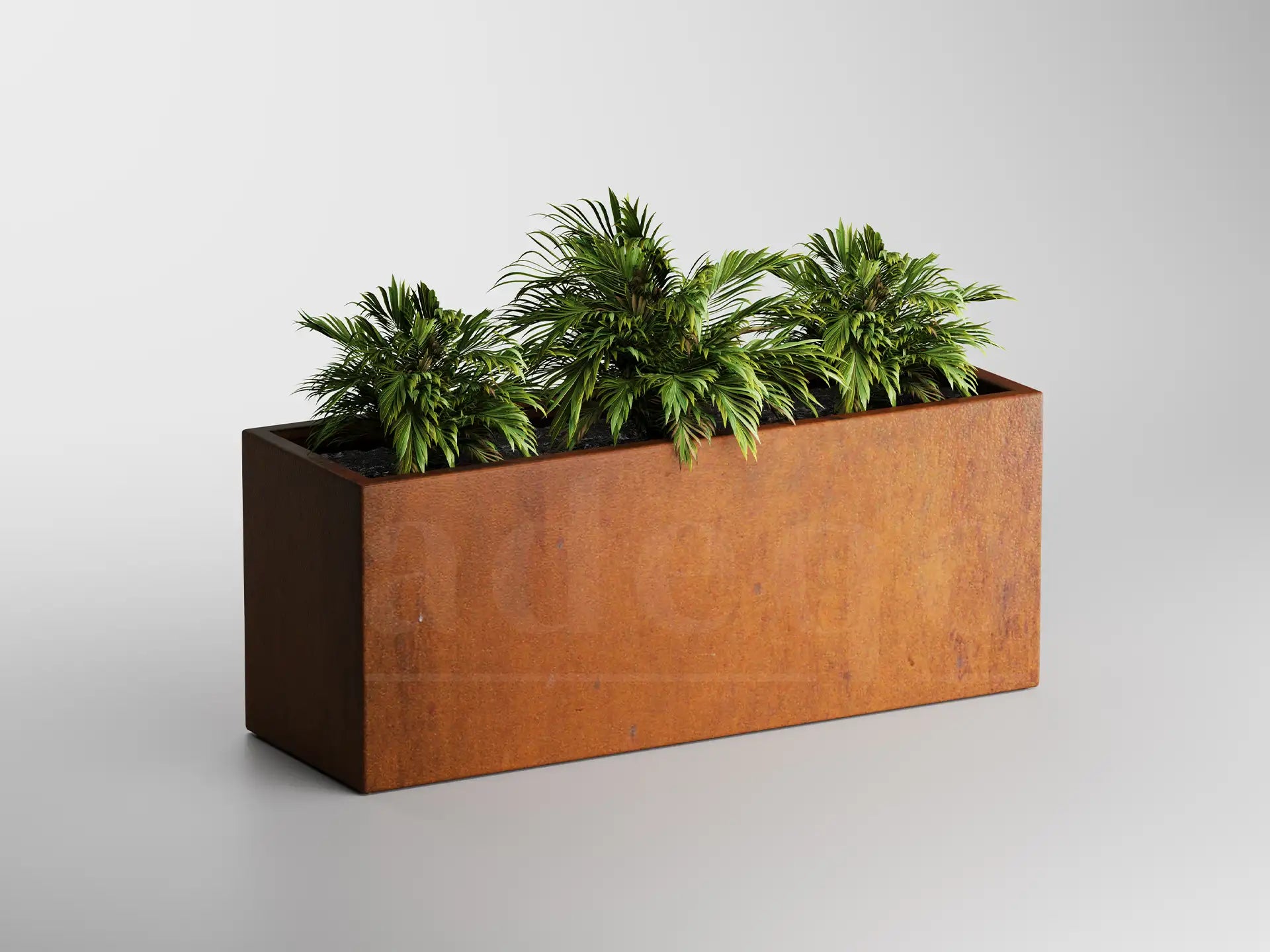Adeqo cortenstaal plantenbak rechthoek 150 x 50 x 60 cm - Dikte 2mm - Met bodem