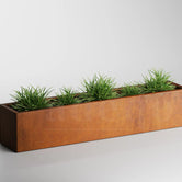 Adeqo cortenstaal plantenbak rechthoek 200 x 40 x 40 cm - Dikte 2mm - Met bodem