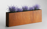 Adeqo cortenstaal plantenbak rechthoek 200 x 40 x 80 cm- Dikte 2mm - Met bodem