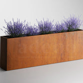 Adeqo cortenstaal plantenbak rechthoek 200 x 40 x 80 cm- Dikte 2mm - Met bodem