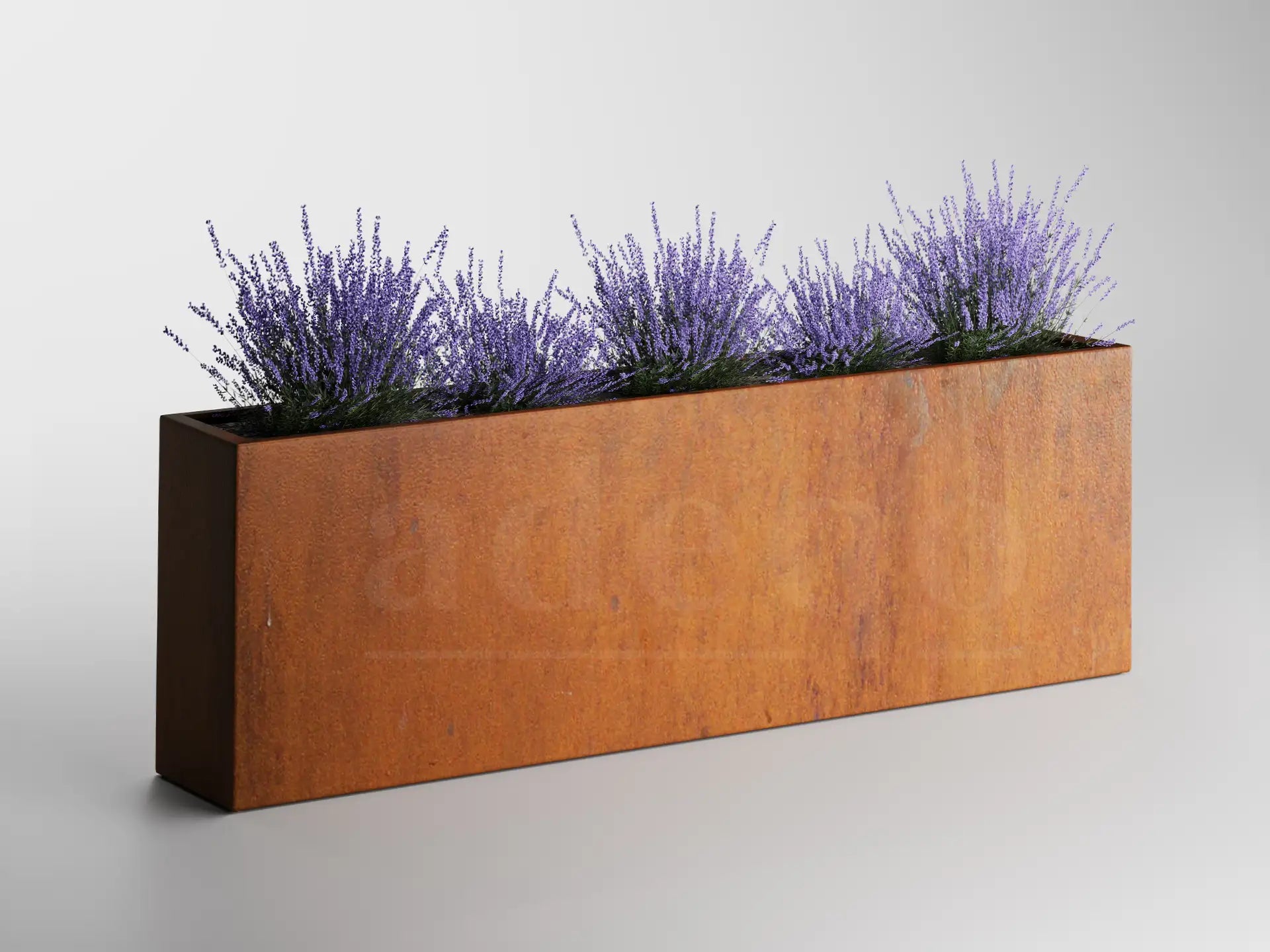 Adeqo cortenstaal plantenbak rechthoek 200 x 40 x 80 cm- Dikte 2mm - Met bodem