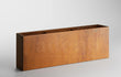 Lege rechthoekige Adeqo plantenbak van cortenstaal, formaat 200 x 40 x 80 cm, op een witte achtergrond.
