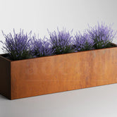 Adeqo cortenstaal plantenbak rechthoek 200 x 50 x 50 cm - Dikte 2mm - Met bodem