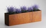 Adeqo cortenstaal plantenbak rechthoek 200 x 50 x 60 cm- Dikte 2mm - Met bodem