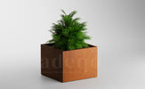 Adeqo cortenstaal plantenbak vierkant 80 x 80 x 60 cm  - Dikte 2mm - Met bodem