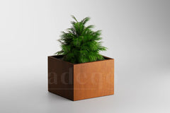 Adeqo cortenstaal plantenbak vierkant 80 x 80 x 60 cm  - Dikte 2mm - Met bodem