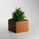 Adeqo cortenstaal plantenbak vierkant 80 x 80 x 60 cm  - Dikte 2mm - Met bodem