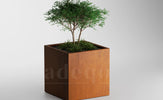 Adeqo cortenstaal plantenbak vierkant 80 x 80 x 80 cm  - Dikte 2mm - Met bodem