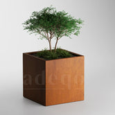 Adeqo cortenstaal plantenbak vierkant 80 x 80 x 80 cm  - Dikte 2mm - Met bodem