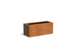 Adezz Carrez Cortenstaal Plantenbak Rechthoek 120 x 50 x 50 cm met bodem, productfoto op witte achtergrond.