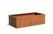 Adezz Carrez Cortenstaal Plantenbak Rechthoek 200 x 100 x 60 cm met bodem, productfoto op witte achtergrond.