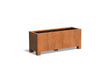 Adezz Carrez Cortenstaal Plantenbak Rechthoek met poten 150 x 50 x 60 cm met bodem, productfoto op witte achtergrond.