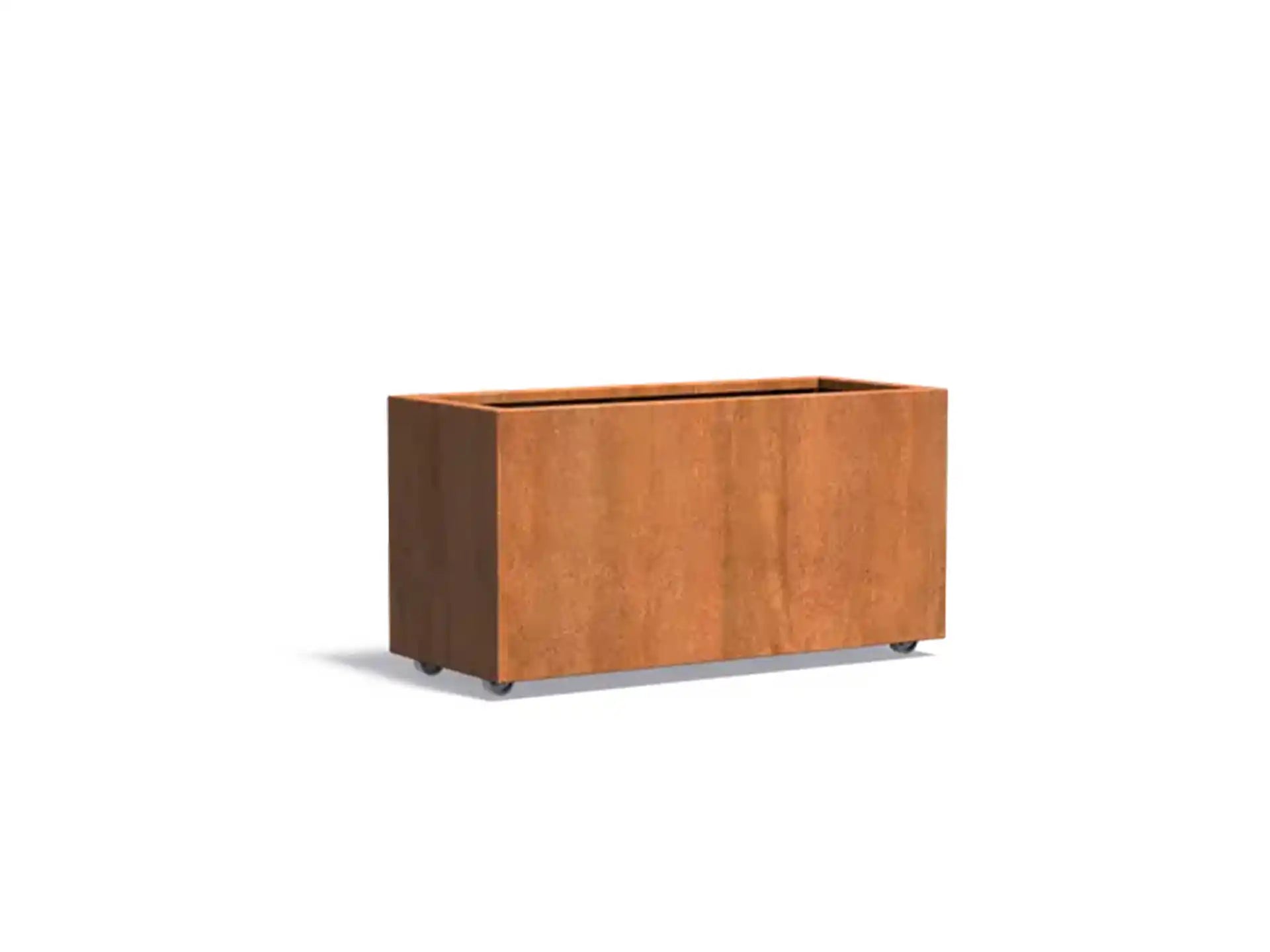 Adezz Carrez Cortenstaal Plantenbak Rechthoek met wielen 120 x 50 x 60 cm - met bodem