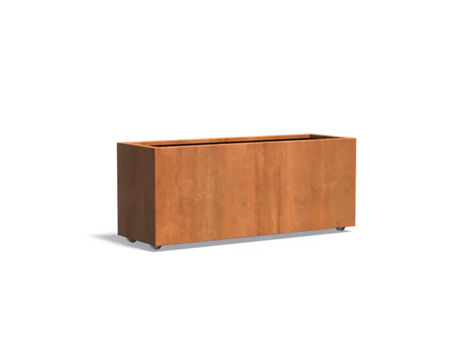 Adezz Carrez Cortenstaal Plantenbak Rechthoek met wielen 150 x 50 x 60 cm - met bodem