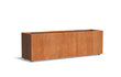 Adezz Carrez Cortenstaal Plantenbak Rechthoek met wielen 200 x 50 x 60 cm met bodem, productfoto op witte achtergrond.