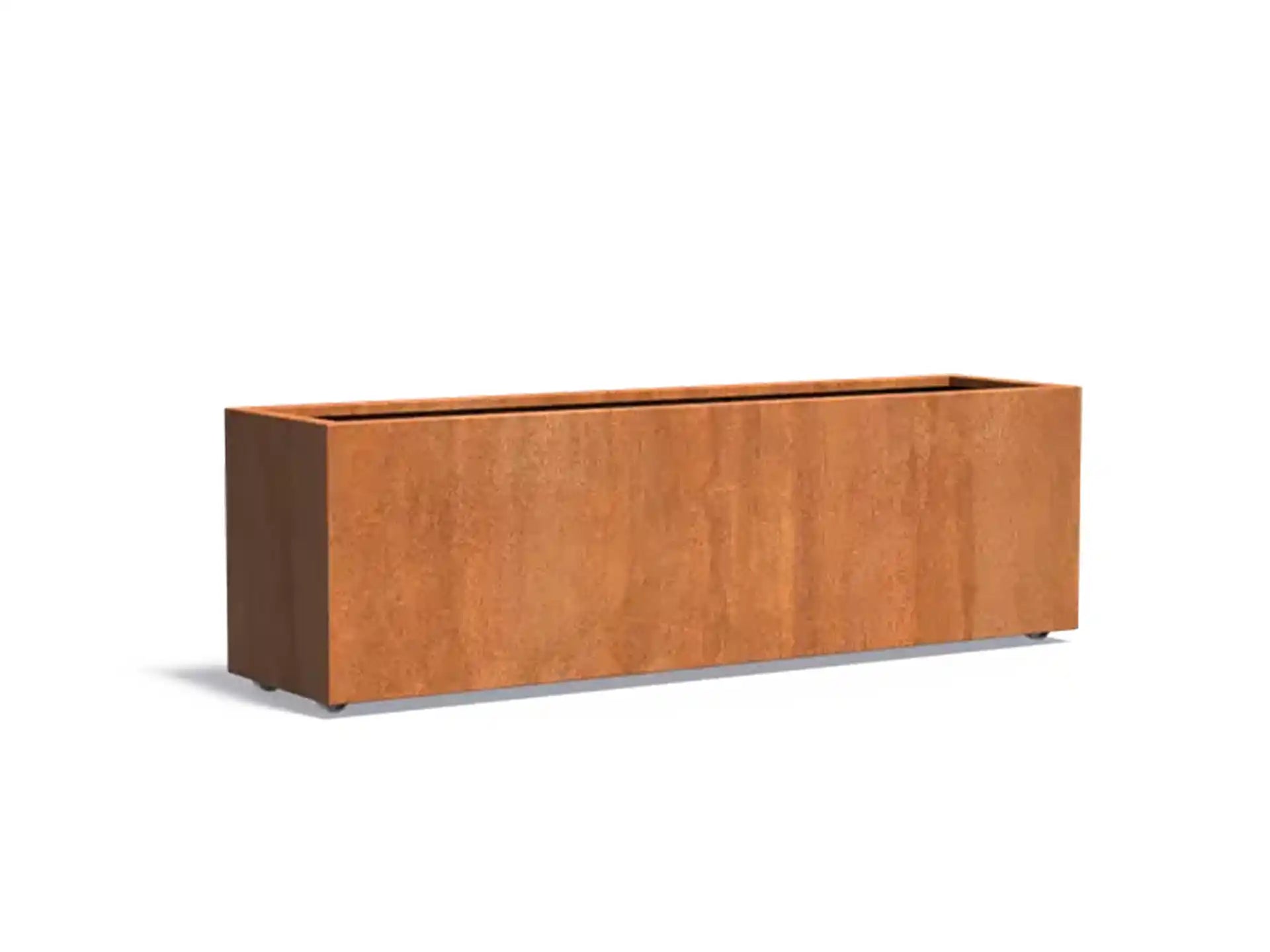 Adezz Carrez Cortenstaal Plantenbak Rechthoek met wielen 200 x 50 x 60 cm - met bodem