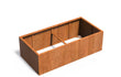 Adezz Carrez Cortenstaal Plantenbak Rechthoek zonder bodem 200 x 100 x 60 cm, productfoto op witte achtergrond.