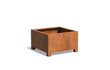 Adezz Carrez Cortenstaal Plantenbak Vierkant met poten 100 x 100 x 60 cm met bodem, productfoto op witte achtergrond.