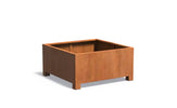 Adezz Carrez Cortenstaal Plantenbak Vierkant met poten 120 x 120 x 60 cm - met bodem
