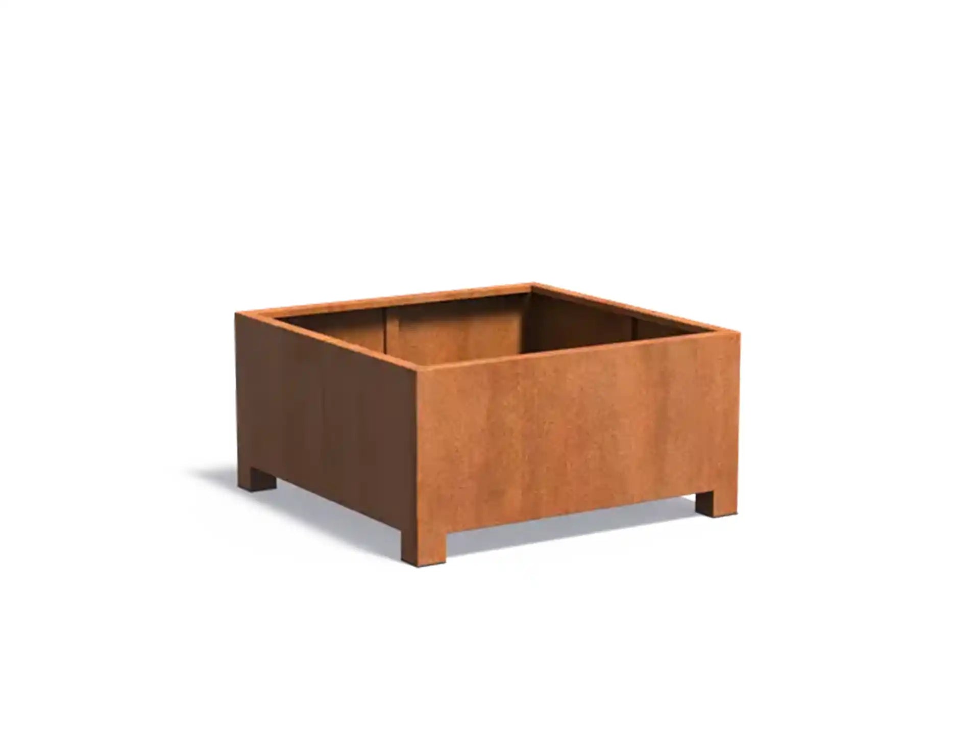 Adezz Carrez Cortenstaal Plantenbak Vierkant met poten 120 x 120 x 60 cm - met bodem