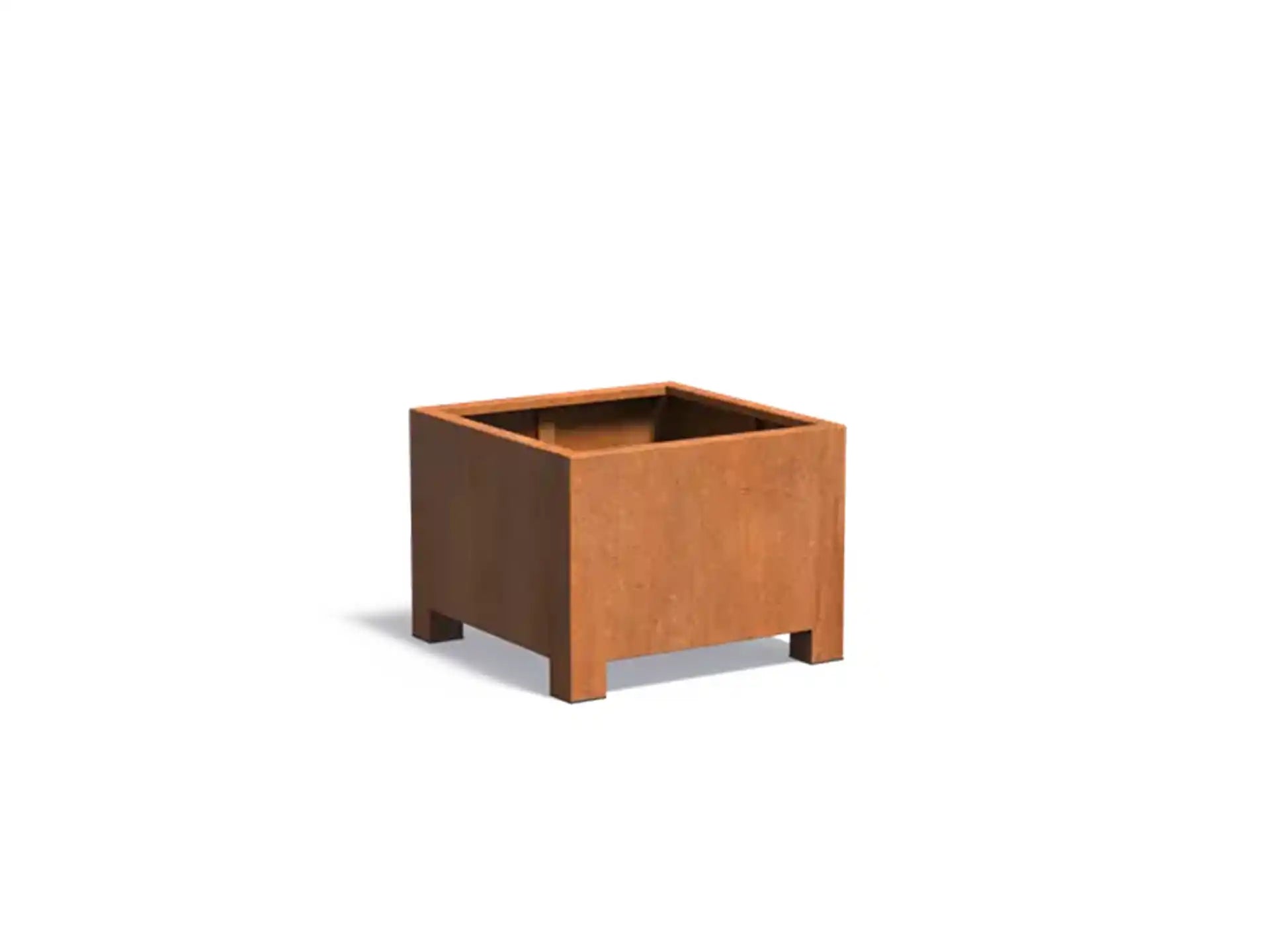 Adezz Carrez Cortenstaal Plantenbak Vierkant met poten  80 x 80 x 60 cm - met bodem