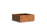 Adezz Carrez Cortenstaal Plantenbak Vierkant met wielen 100 x 100 x 40 cm - met bodem
